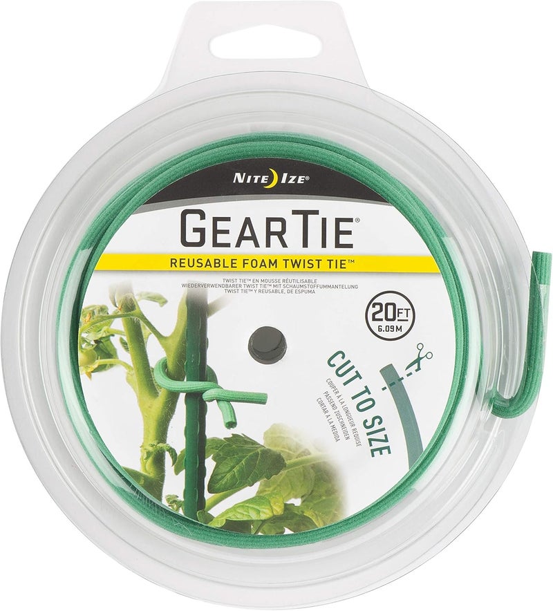 Nite IZE Gear Tie Garden Foam Tie The Original Reusable Foam Twist Tie Cut to Size 20 Foot Spool
