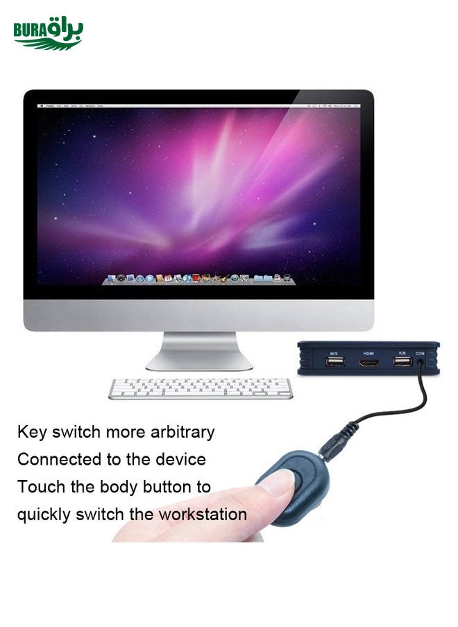 BURAQ - BW-21UHB 2 Port 2 In 1 Out HDMI KVM Switch - Image 1