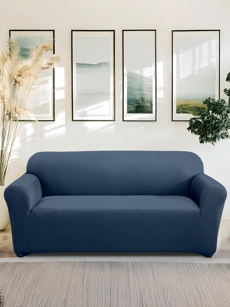Brand - Solimo Solimo Polyester Spandex Stretchable Sofa Slipcover 3 Seater Grey - Image 1