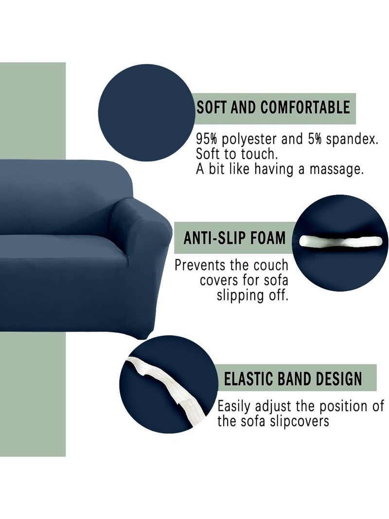 Brand - Solimo Solimo Polyester Spandex Stretchable Sofa Slipcover 3 Seater Grey - Image 5
