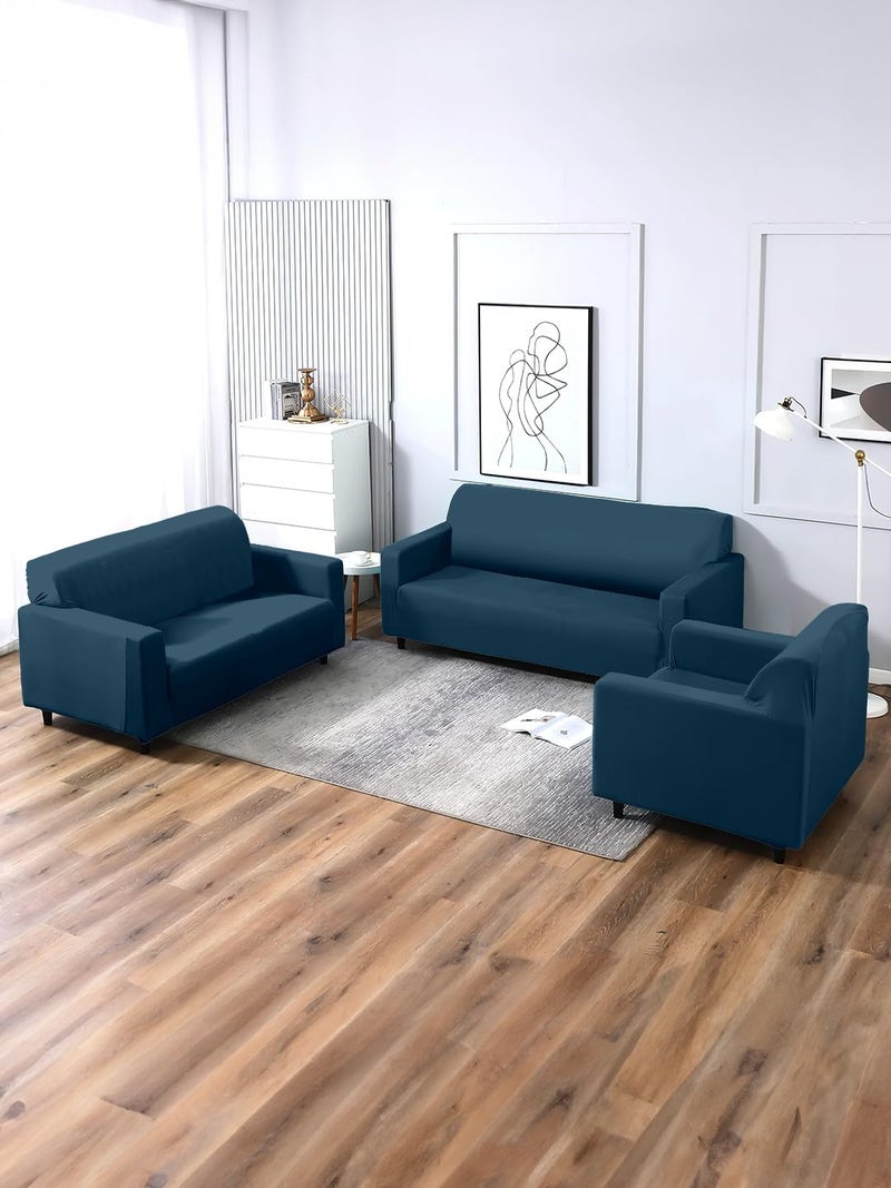 Brand - Solimo Solimo Polyester Spandex Stretchable Sofa Slipcover 3 Seater Grey - Image 2