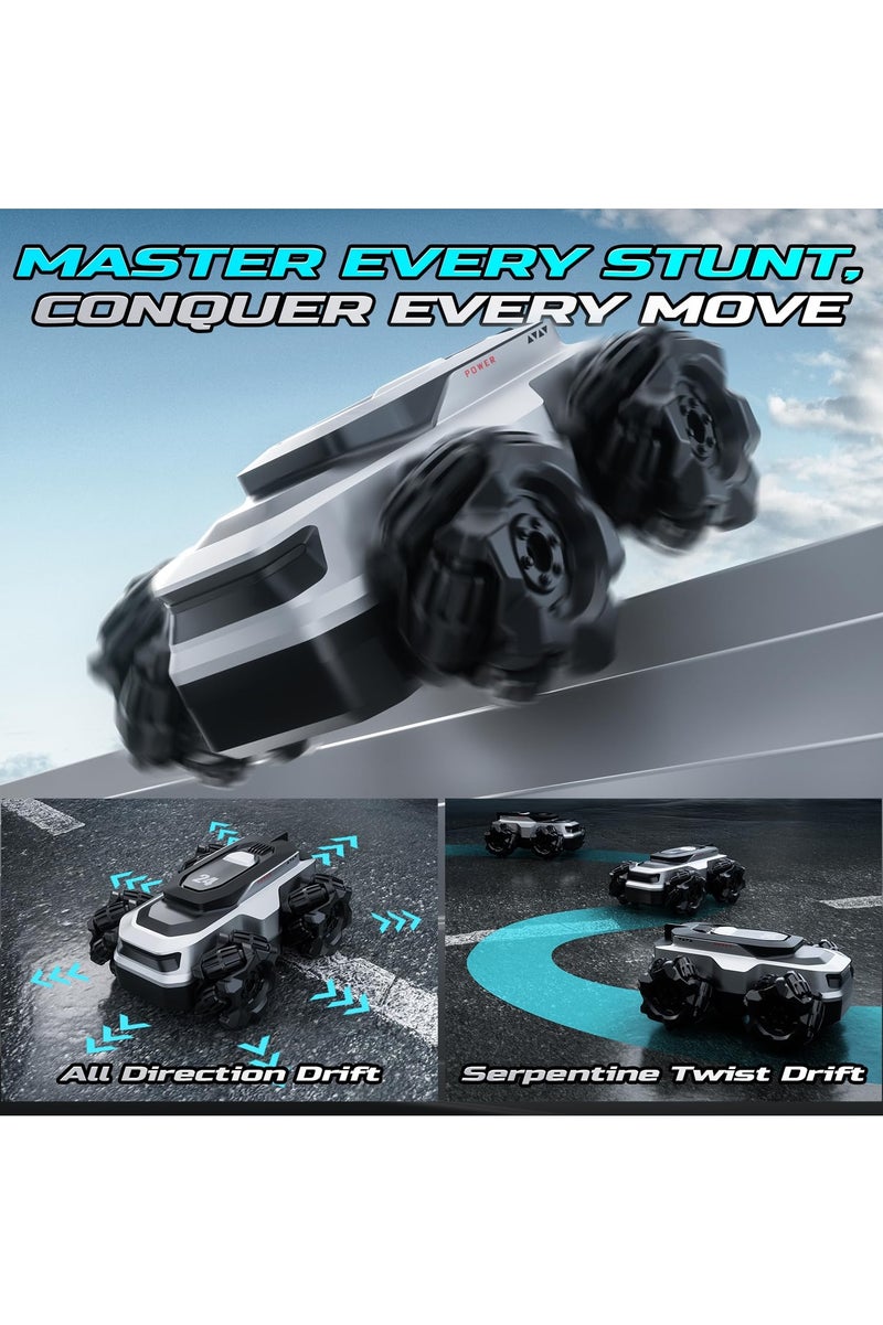 Amphibious Remote Control Car for Kids – Waterproof Mini 4WD RC Stunt Truck with 360° Spins, Dual Batteries, Drives on Land & Water, Summer Gift Toy - Image 4