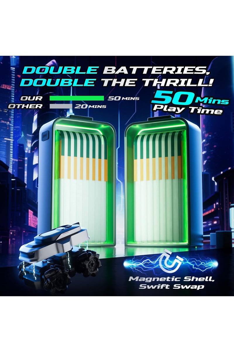 Amphibious Remote Control Car for Kids – Waterproof Mini 4WD RC Stunt Truck with 360° Spins, Dual Batteries, Drives on Land & Water, Summer Gift Toy - Image 5