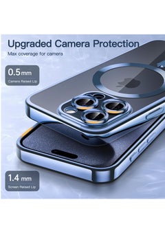 Houmt iPhone 15 Pro Case Electroplated Magnetic Case Support Wireless Charging Transparent Camera Lens Protector Shockproof iPhone 15 Pro Magsafe Cover 6.1 Inch  - Image 5