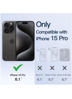 Houmt iPhone 15 Pro Case Electroplated Magnetic Case Support Wireless Charging Transparent Camera Lens Protector Shockproof iPhone 15 Pro Magsafe Cover 6.1 Inch  - Image 2