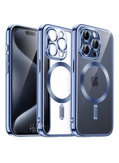 Houmt iPhone 15 Pro Case Electroplated Magnetic Case Support Wireless Charging Transparent Camera Lens Protector Shockproof iPhone 15 Pro Magsafe Cover 6.1 Inch  - Image 1