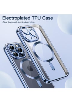 Houmt iPhone 15 Pro Case Electroplated Magnetic Case Support Wireless Charging Transparent Camera Lens Protector Shockproof iPhone 15 Pro Magsafe Cover 6.1 Inch  - Image 3