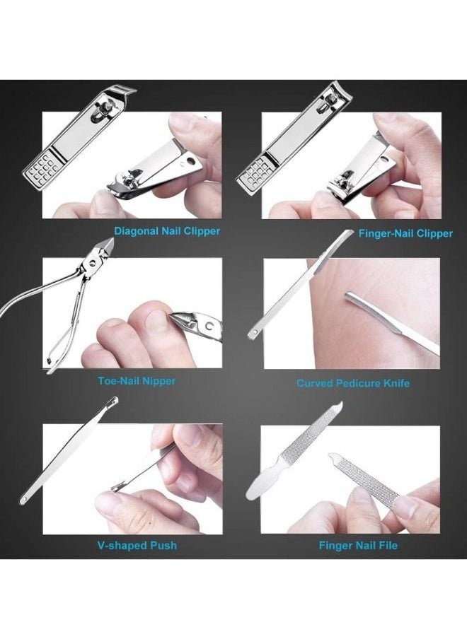 daroge 18 Pieces Stainless Steel Nail Clippers Manicure And Pedicure Set Black  - Image 4