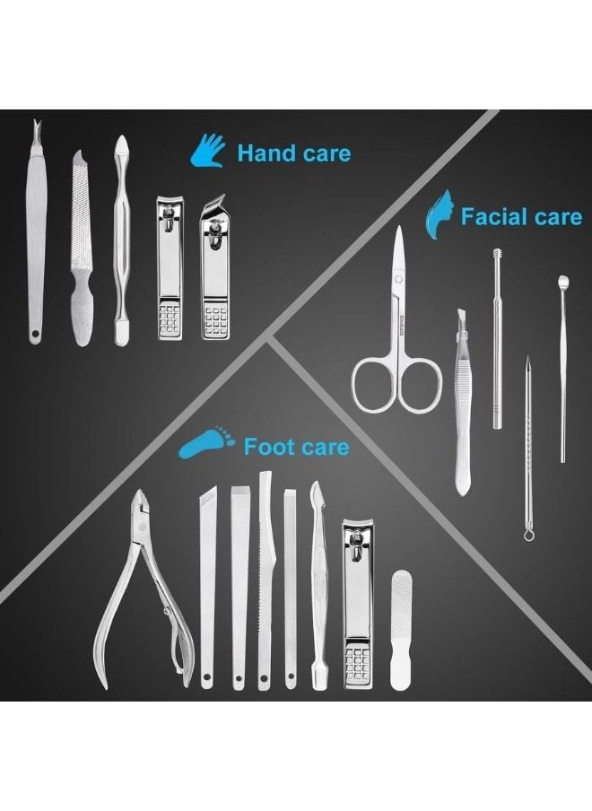 daroge 18 Pieces Stainless Steel Nail Clippers Manicure And Pedicure Set Black  - Image 2