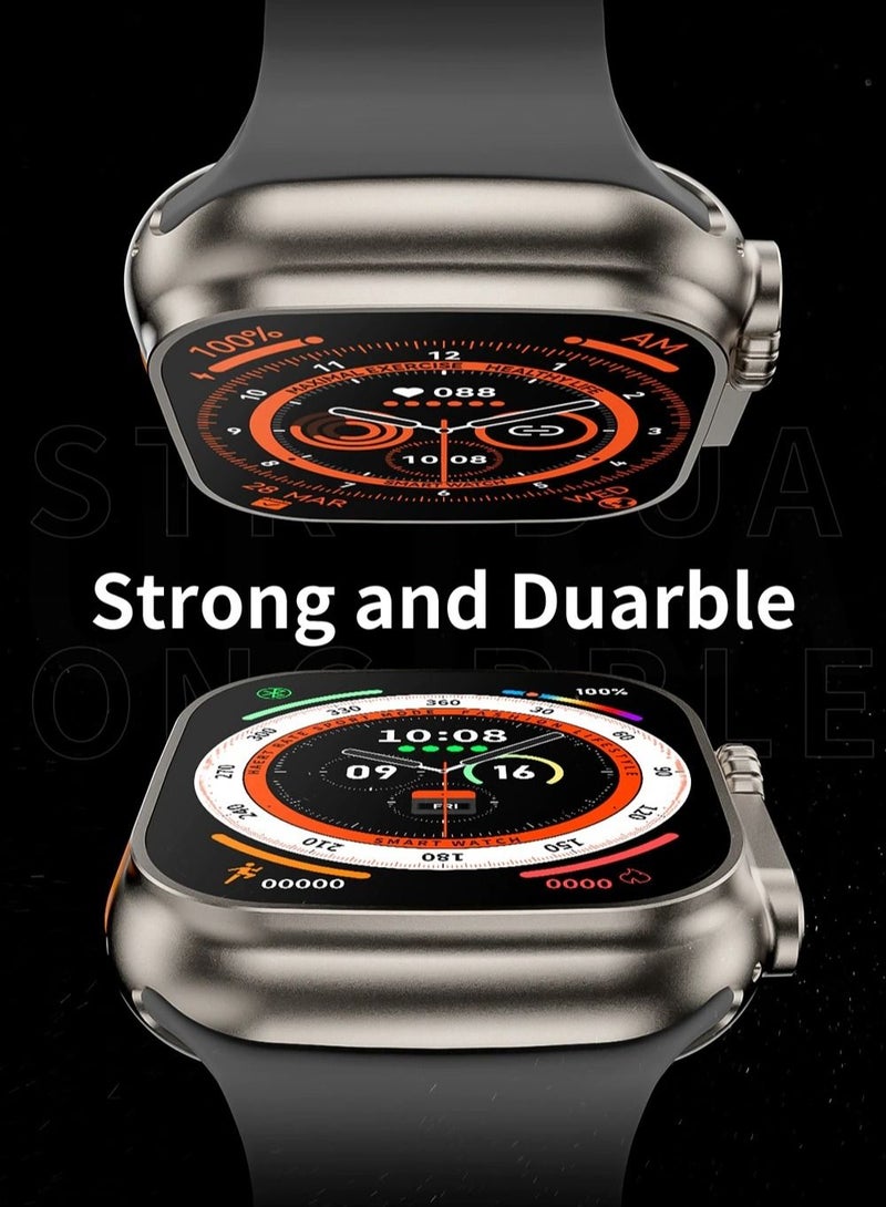 ساعة ذكية Ultra 8 Smartwatch Series ultra I S8 مقاس 49 مللي متر وشاشة 1.99 بوصة 4 لعبة صغيرة أشرطة مزدوجة فائقة ساعة ذكية مع حزام من السيليكون