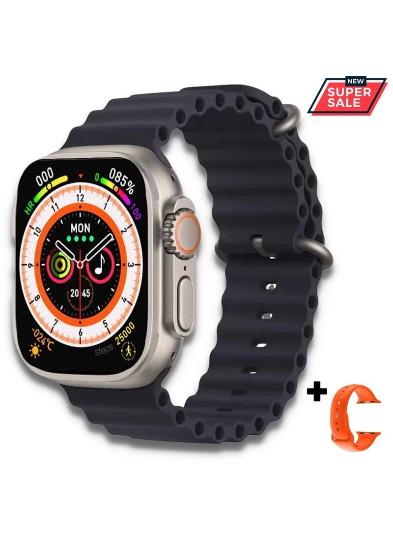 ساعة ذكية Ultra 8 Smartwatch Series ultra I S8 مقاس 49 مللي متر وشاشة 1.99 بوصة 4 لعبة صغيرة أشرطة مزدوجة فائقة ساعة ذكية مع حزام من السيليكون