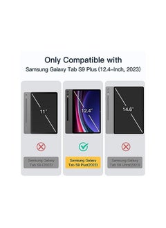 Jetech Case For Samsung Galaxy Tab S9 Plus 12.4 Inch With S Pen Holder Clear Transparent Pc Back Shockproof Tri Fold Stand Tablet Cover Auto Wake Sleep Graphite Black  - Image 2