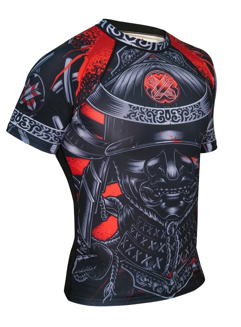 Ronin Brand Ronin Samurai Blackout Ghost Rash Guard Base Layer Compression Shirt for BJJ MMA Grappling (Med) - Image 2