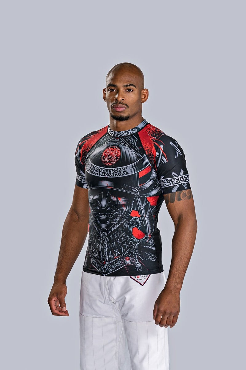 Ronin Brand Ronin Samurai Blackout Ghost Rash Guard Base Layer Compression Shirt for BJJ MMA Grappling (Med) - Image 3