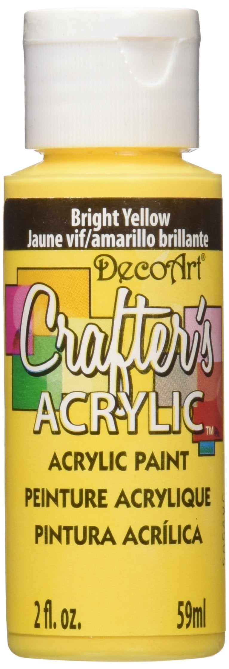 DecoArt DCA49-3 Crafter's Acrylic Paint, 2-Ounce, Bright Yellow - Image 1