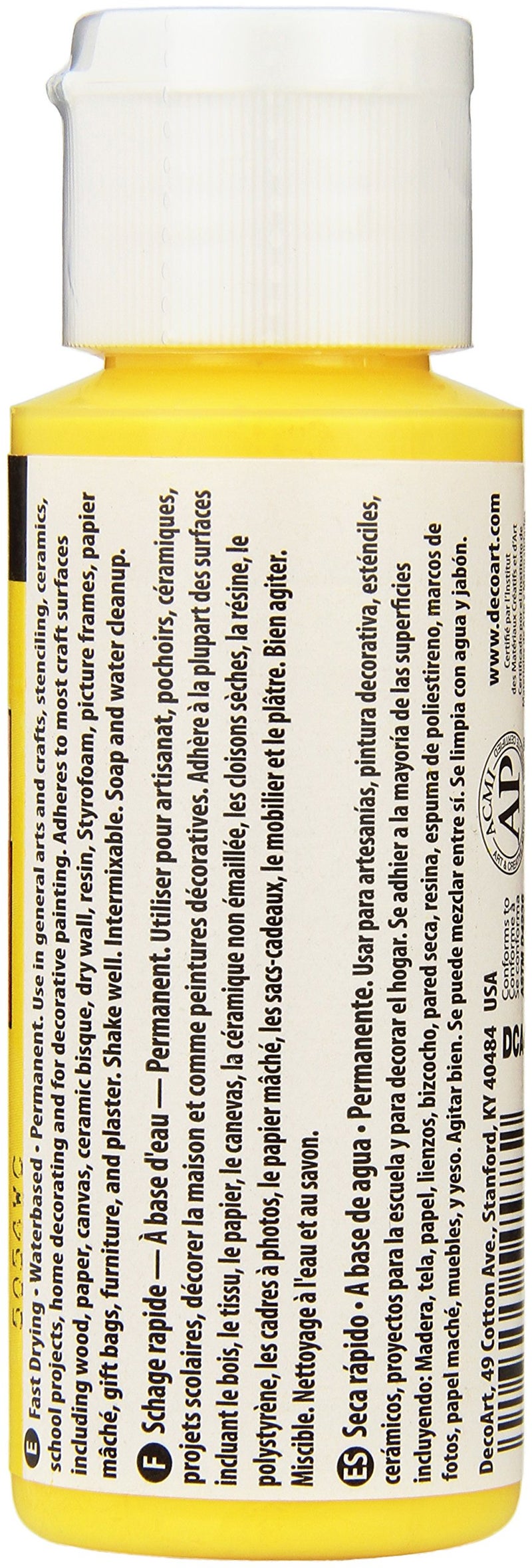 DecoArt DCA49-3 Crafter's Acrylic Paint, 2-Ounce, Bright Yellow - Image 2