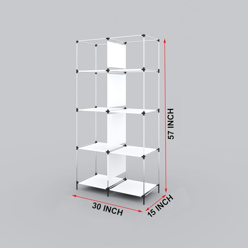 GTC Collapsible Wardrobe Closet for Clothes Almira 8 Shelves 1 Side Pocket NonWoven Fabric 90GSM 76x38x145cm 77002 Blue - Image 4