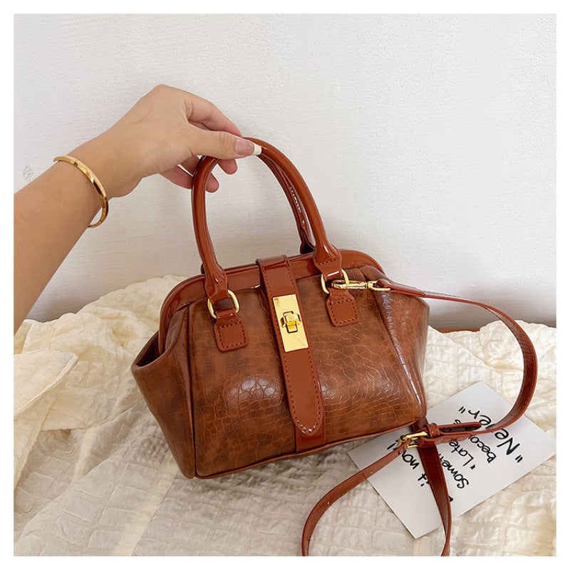 Women'S Bag Exquisite Crossbody Light Luxury Handbag Texturized Stone Pattern Large Capacity High Value Shoulder Bag - Image 1