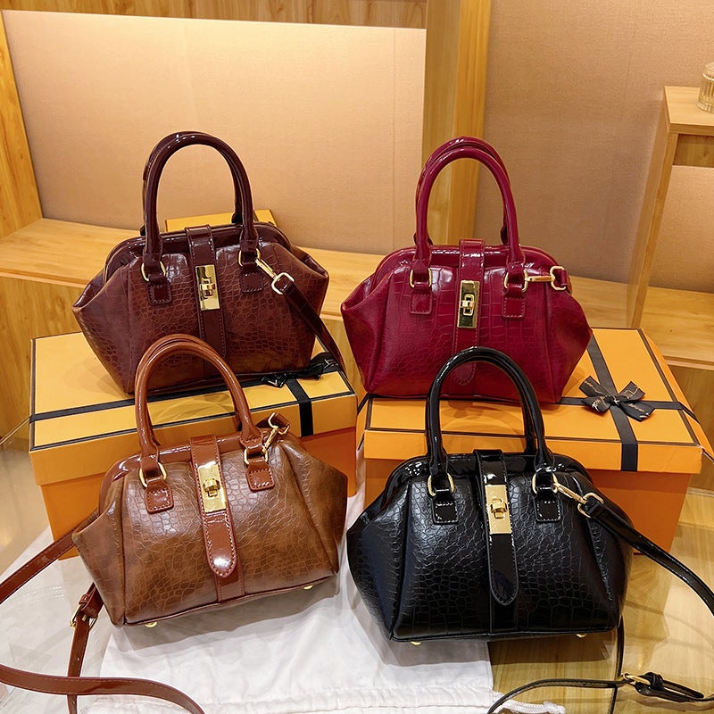 Women'S Bag Exquisite Crossbody Light Luxury Handbag Texturized Stone Pattern Large Capacity High Value Shoulder Bag - Image 2