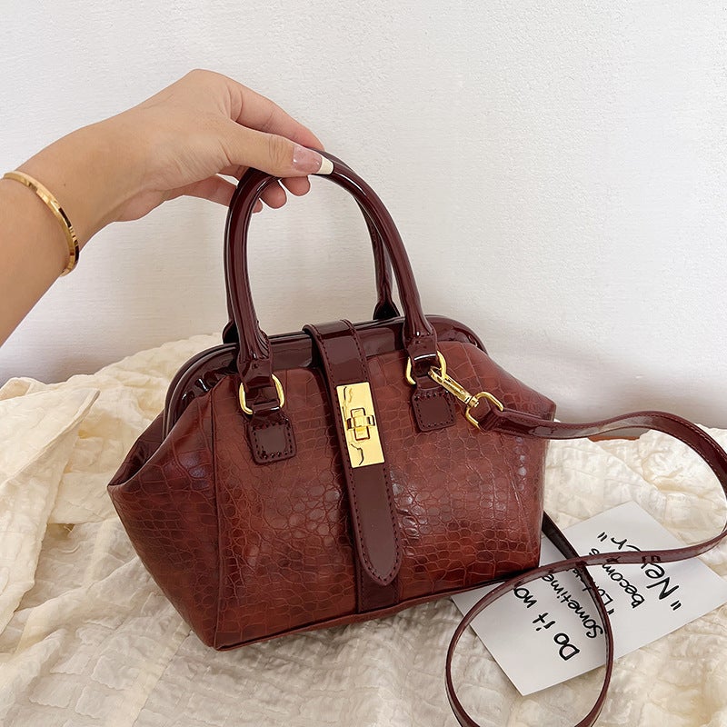 Women'S Bag Exquisite Crossbody Light Luxury Handbag Texturized Stone Pattern Large Capacity High Value Shoulder Bag - Image 3