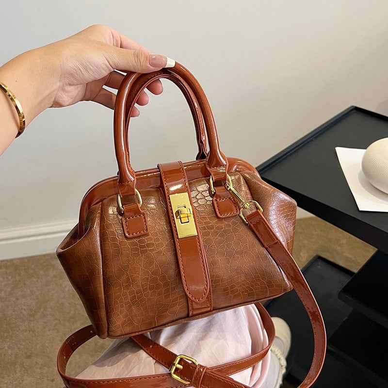 Women'S Bag Exquisite Crossbody Light Luxury Handbag Texturized Stone Pattern Large Capacity High Value Shoulder Bag - Image 5