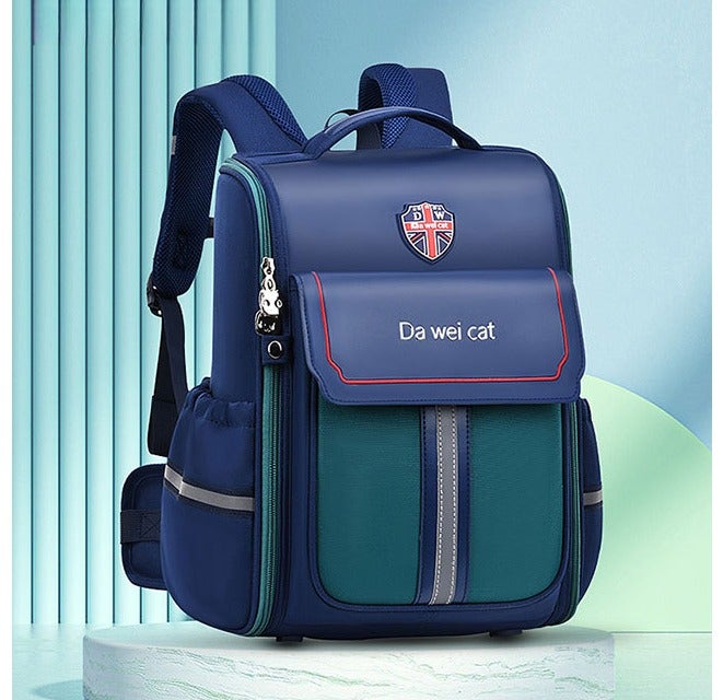 Kids School Backpack British Style 6-10 Years,School Supplies Large Capacity Waterproof Spine-Protective Wear-Resistant Bag - Image 1