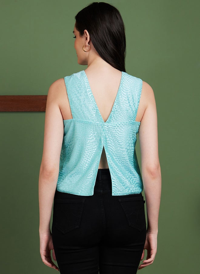 Globus Textured Square Neck Sleeveless Top - Image 3