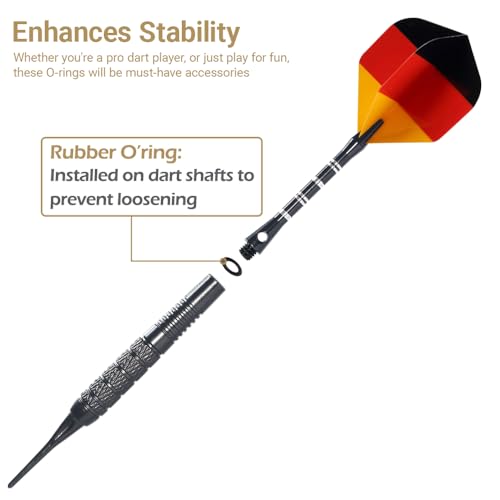 Wolftop Dart Accessory: O-Ring Applicator Tool + 200 Pcs 2BA Rubber O-Rings Dart Washers - Image 2