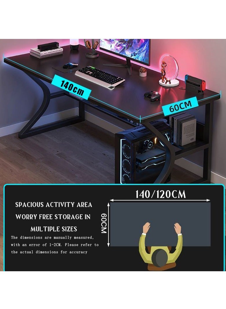 Hihonor 140cm Desktop Computer Desk,Simple Gaming Table,Student Writing Study Table,Home Bedroom Use(White)  - Image 2