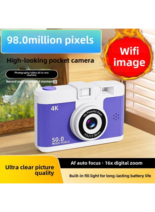 Generic Ccd Camera Hd Dual Camera Student Party Campus Version Photo Travel Digital Camera Birthday Gift-Body Color:M16 Milk Powder White  2-year Warranty - 64g Memory Card  Store Manager Recommend  - Image 3