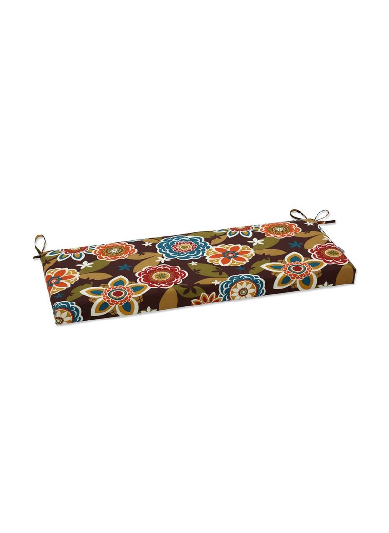 Pillow Perfect Pillow Perfect Floral IndoorOutdoor Sofa Setee Bench Swing Cushion with Ties Weather and Fade Resistant 18 x 45 BrownOrange Annie 1 Count 