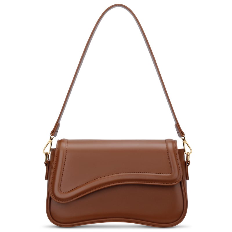 KKXIU Shoulder Bag for Women Small Clutch Purses Cute Hobo Handbag Trendy Underarm Bag-Dark Brown - Image 1