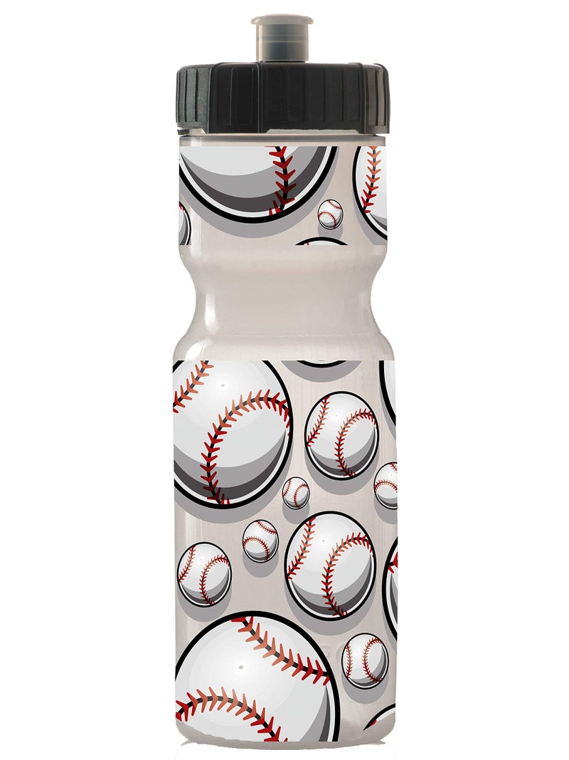50 Strong 22oz Kids Sports Squeeze Water Bottle â€“ BPA-Free with Pull Top Cap â€“ Durable & Reusable for School, Boys & Girls â€“ Made in USA â€“ Baseball Theme - Image 1