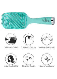 PRIME Wet Curly Detangling HairBrush & Hair Scalp Massage Comb Easy to Clean Comb Styling Curling Straightening Tools for Salon Home Use  - Image 2