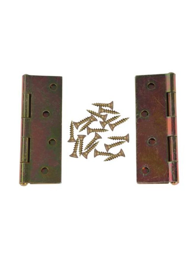 Epsilon 4" Door Hinges EPSNS1390 Pack of 2 - Heavy Duty Zinc Plated Universal Hinges for Cabinets, Doors, Cupboards, Windows & Gates - Self-Drill Easy Installation Hardware - Golden Finish - Image 4
