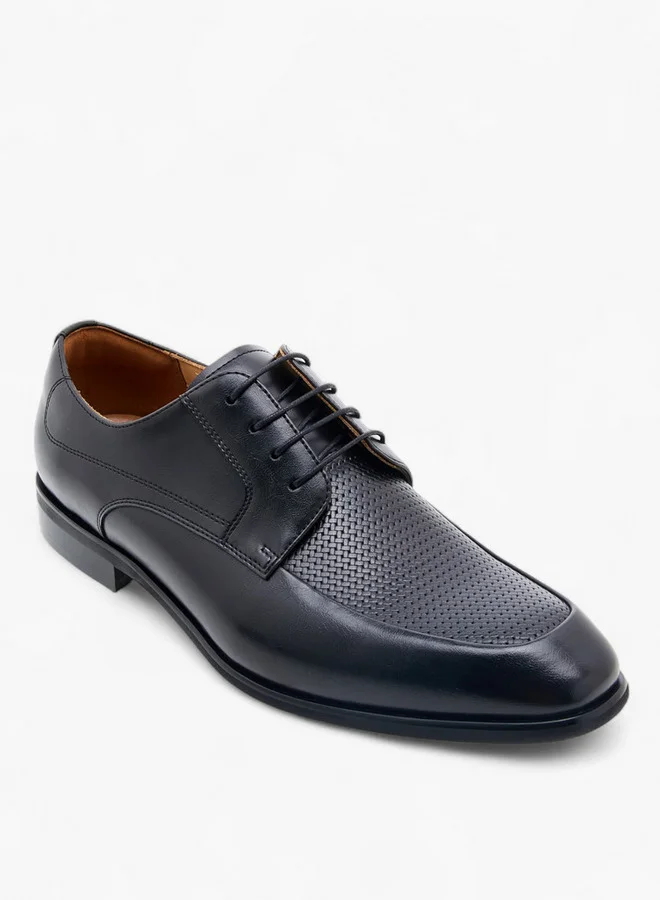 DUCHINI Men's Textured Lace-Up Derby Shoes