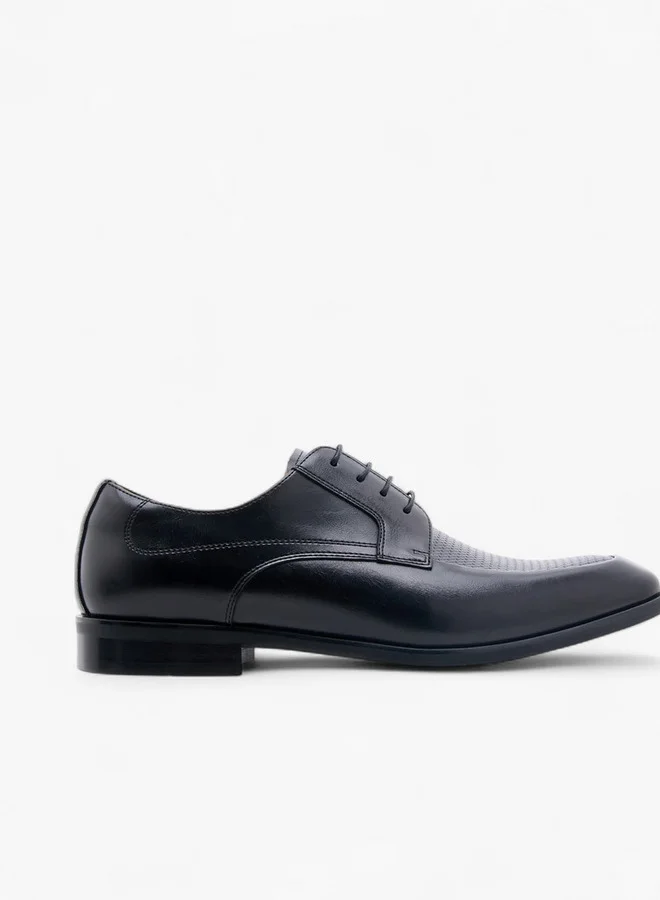 DUCHINI Men's Textured Lace-Up Derby Shoes