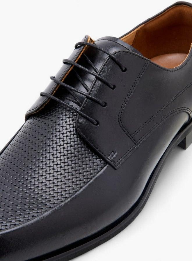 DUCHINI Men's Textured Lace-Up Derby Shoes - Image 4