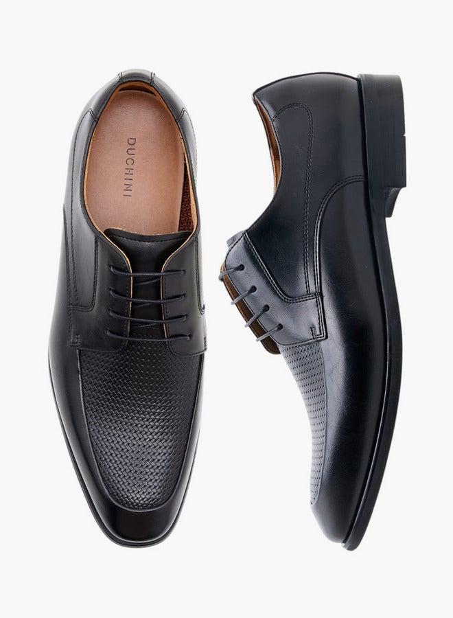 DUCHINI Men's Textured Lace-Up Derby Shoes - Image 3