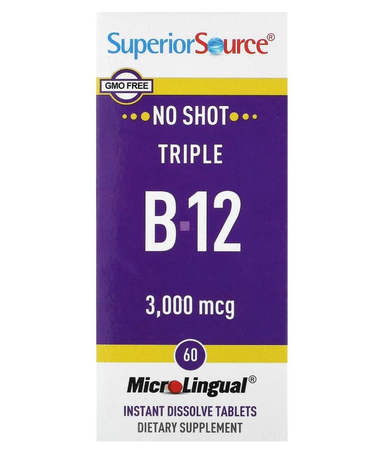 Superior Source Triple B-12 3000 mcg 60 MicroLingual Instant Dissolve Tablets