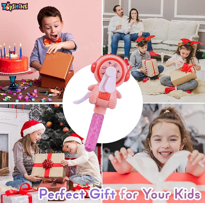 Toyshine عصا مروحة فقاعات يدوية بموضوع الفضاء للأطفال هدايا حفلات أنشطة خارجية وداخلية للأولاد والبنات 3+ سنوات برتقالية - Image 4