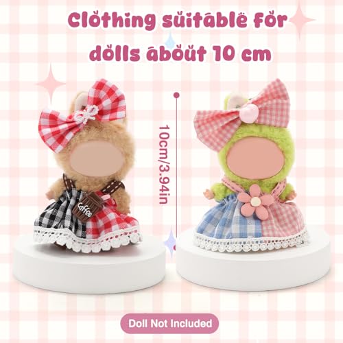 WALLFID Mini Doll Clothes for 10cm Dolls Fashion Outfits Accessories Set Compatible with Pin for Love Series Mix Match for DressUp Display Role Play Photos No Doll Coffee Dress - Image 5