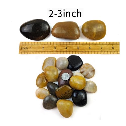 SHIZWU 5LB Mixed Color River Rocks - 2-3 inch High Polished Decorative Pebbles, Stones for Landscaping,Natural River Rocks for Outdoor Décor, Plants,Vase Filler,Fish Tank - Image 2