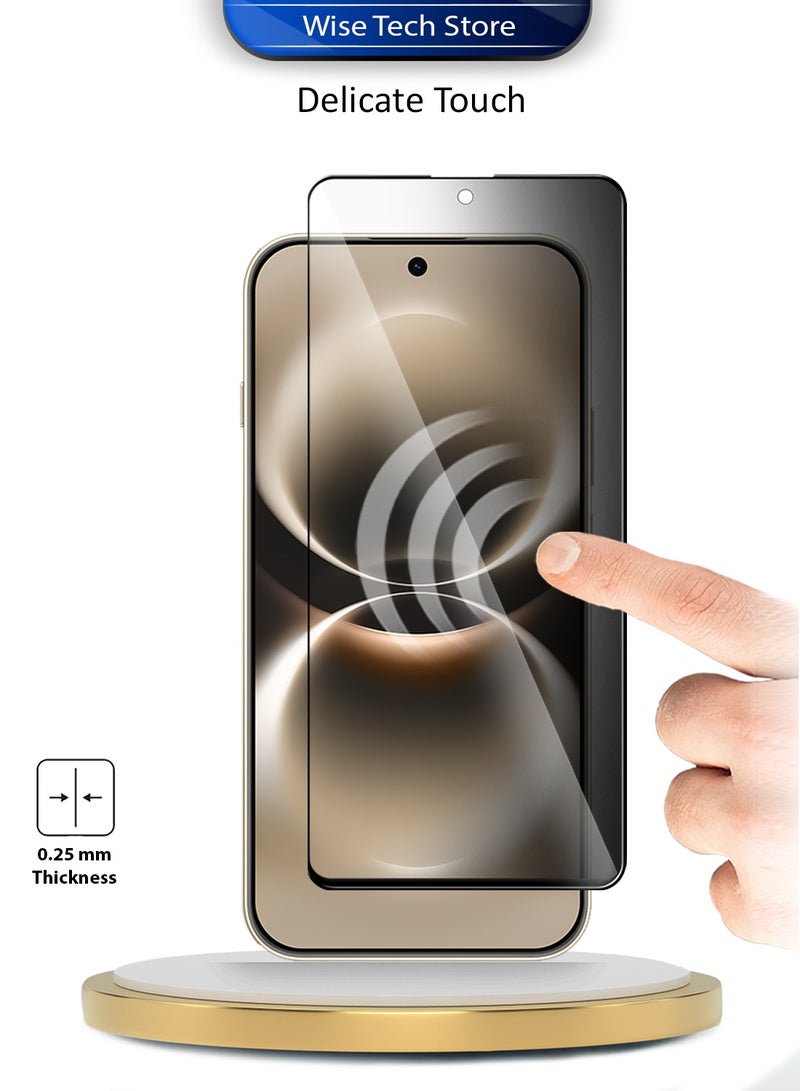 Wtech Huawei nova 15 Max 4G 2026 Premium E2E Series Privacy Full Glue Full Cover Tempered Glass Screen Protector (MSGECP) - Clear/Black - Image 4