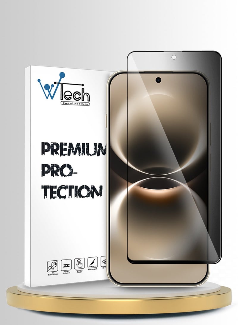 Wtech Huawei nova 15 Max 4G 2026 Premium E2E Series Privacy Full Glue Full Cover Tempered Glass Screen Protector (MSGECP) - Clear/Black - Image 1