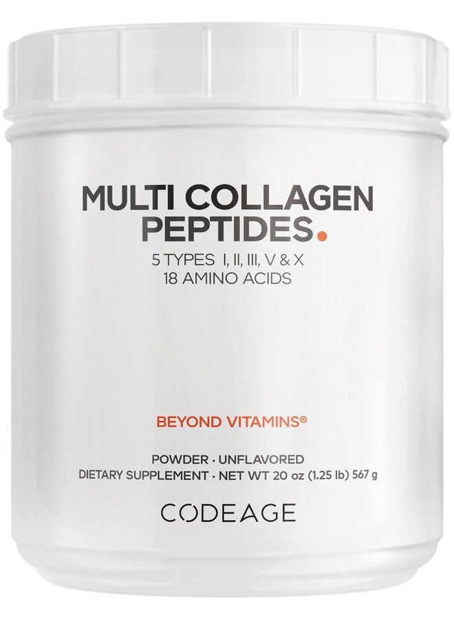 Codeage Multi Collagen Protein Powder Peptides, Hydrolyzed Collagen for Women & Men, Collagen Supplements, Grass Fed Bone Broth, 2-Month Supply, Unflavored, Type 1, 2, 3, 5 & 10, Non-GMO - 20 OZ - Image 1