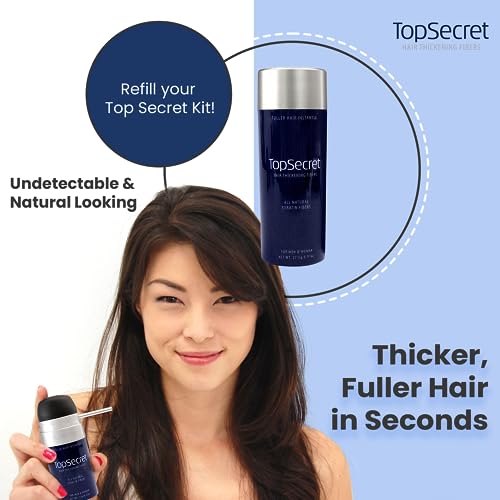Top Secret Hair Thickening Building Fibers Refills Undetectable Natural Hair Filler for Men Women Instantly Fill In Fine Thinning Hair Weather Sweat Resistant Auburn Large - Image 3