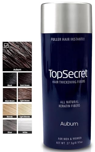 Top Secret Hair Thickening Building Fibers Refills Undetectable Natural Hair Filler for Men Women Instantly Fill In Fine Thinning Hair Weather Sweat Resistant Auburn Large - Image 1