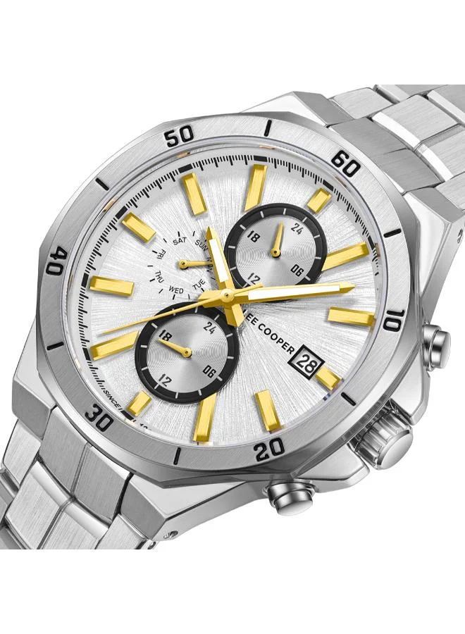Lee Cooper LEE COOPER LC08087.330 Men's Multi Function Display Watch & Metal Strap Silver