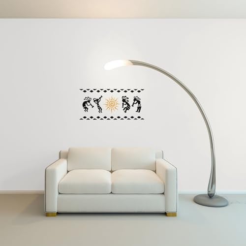 SWAGSTATION Tribal Art Stencil - Border Stencils for Craft - Kokopelli Border Stencil & Warli Border Stencil - 4X8 Inch - 2 Pcs - Reusable DIY Stencils for Borders - Border Design Stencils for Wall - Image 3